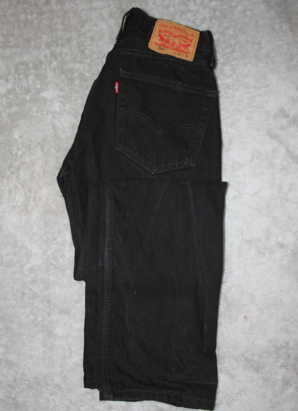 Levi's 505 Jeans Mens 30x30 Black Straight Dark Wash Denim Zip Fly Cotton